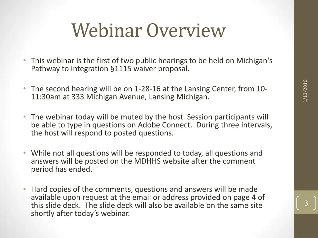 webinar overview