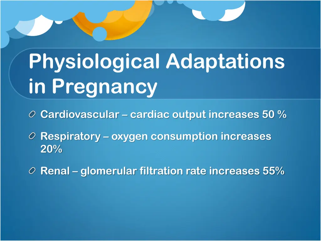 physiological adaptations in pregnancy