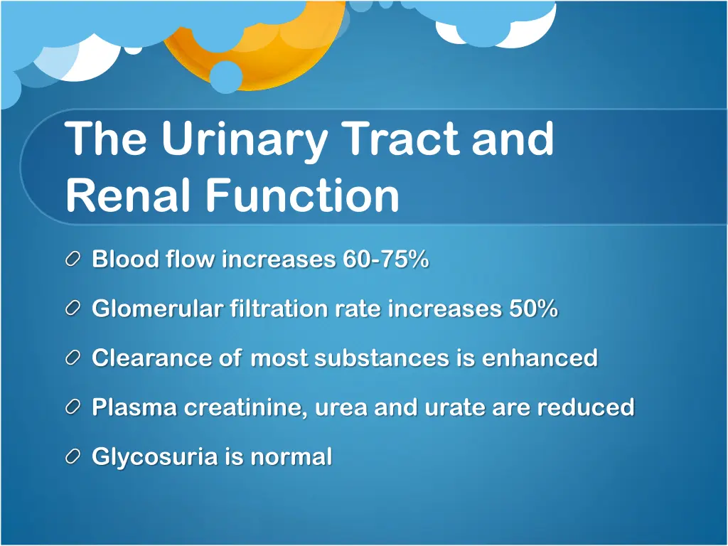the urinary tract and renal function