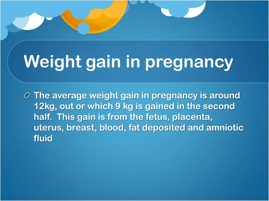 weight gain in pregnancy