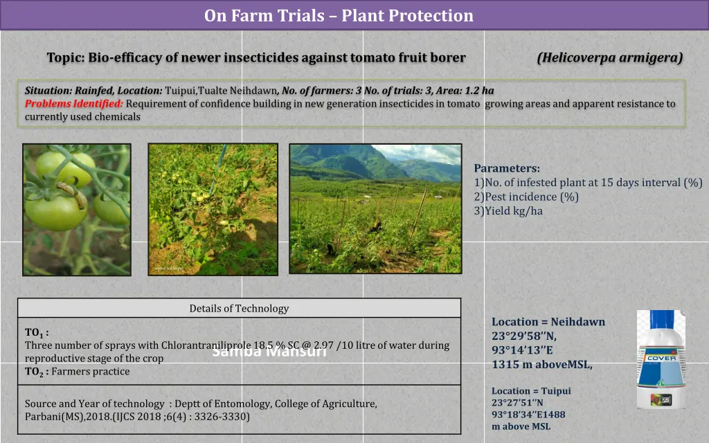 on farm trials plant protection