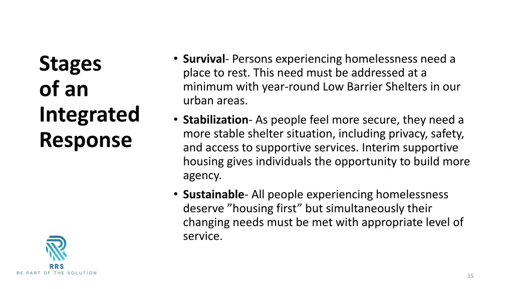survival persons experiencing homelessness need