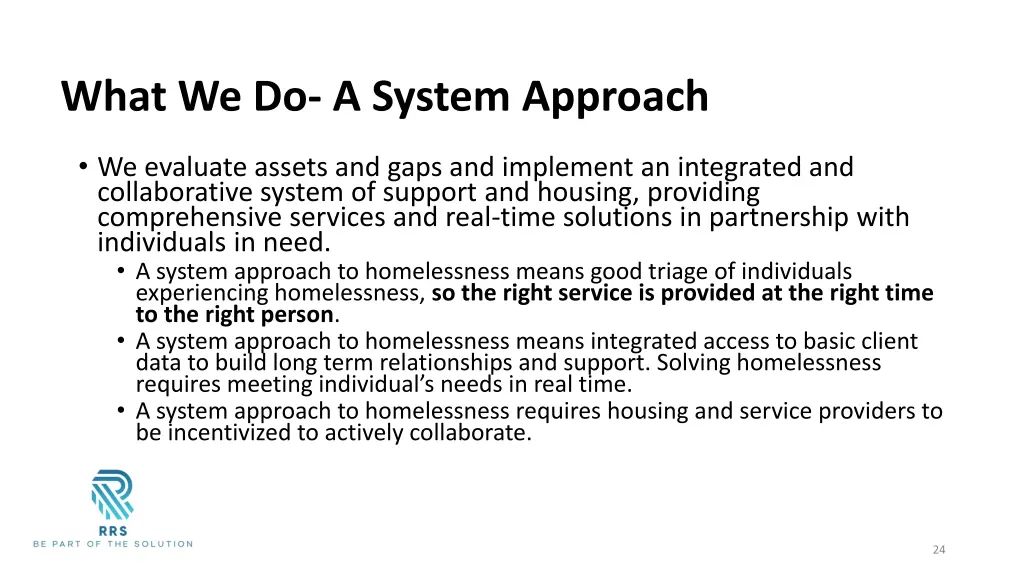 what we do a system approach