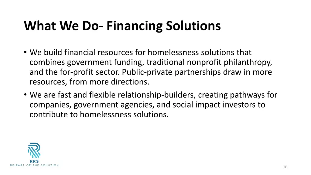 what we do financing solutions