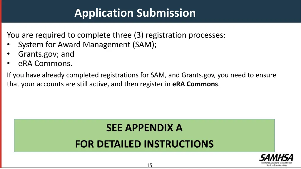 application submission