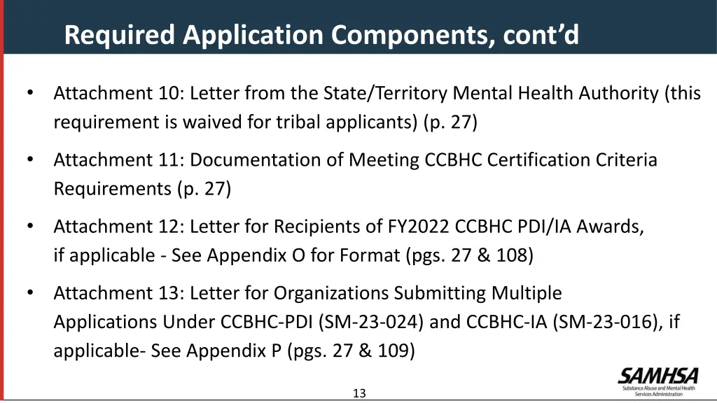 required application components cont d 1