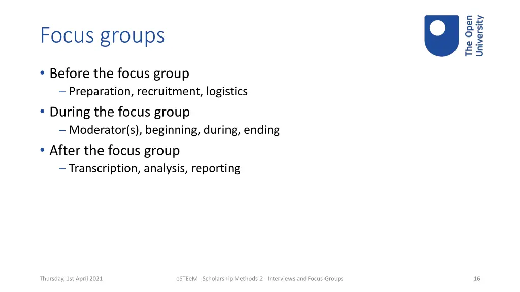 focus groups