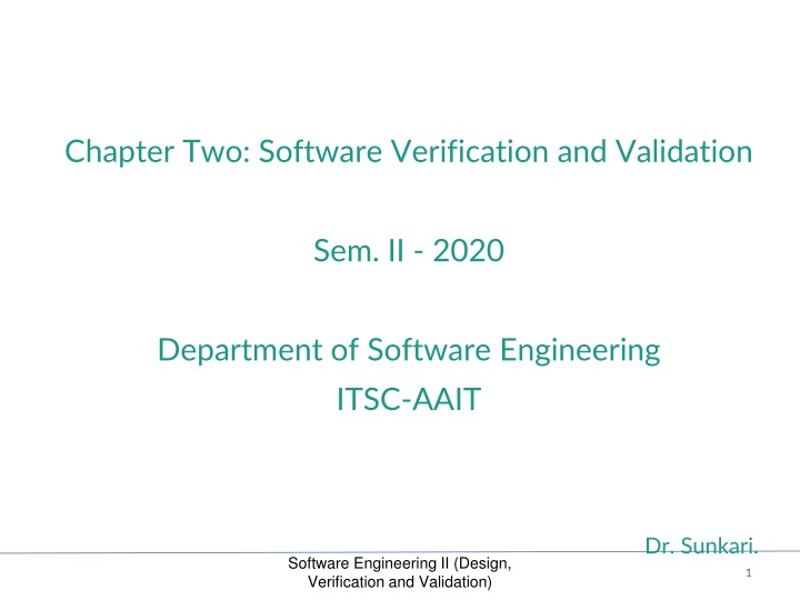 chapter two software verification and validation