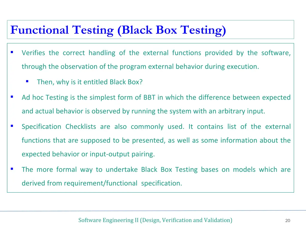 functional testing black box testing