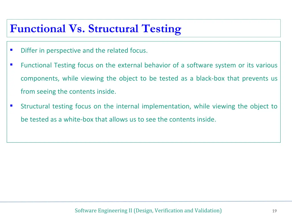 functional vs structural testing