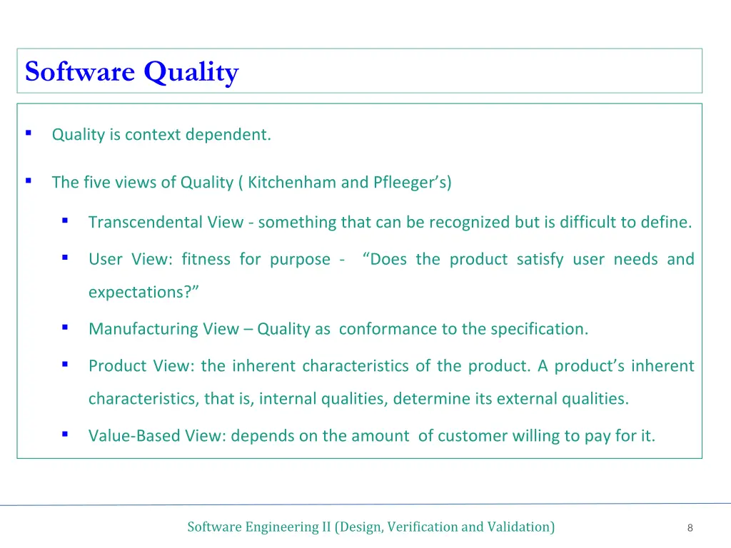 software quality