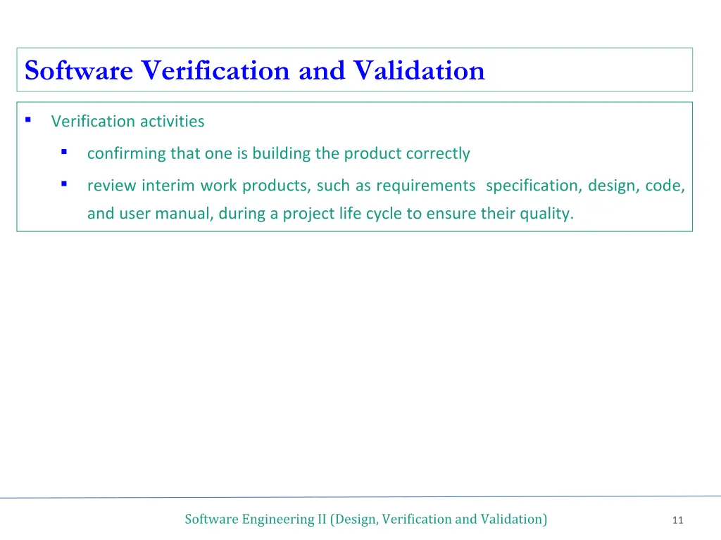 software verification and validation 1