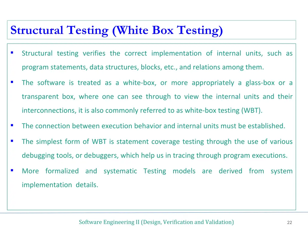 structural testing white box testing