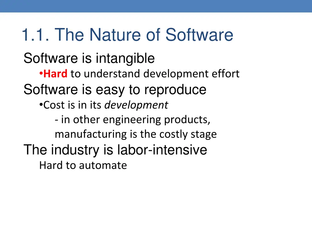 1 1 the nature of software software is intangible