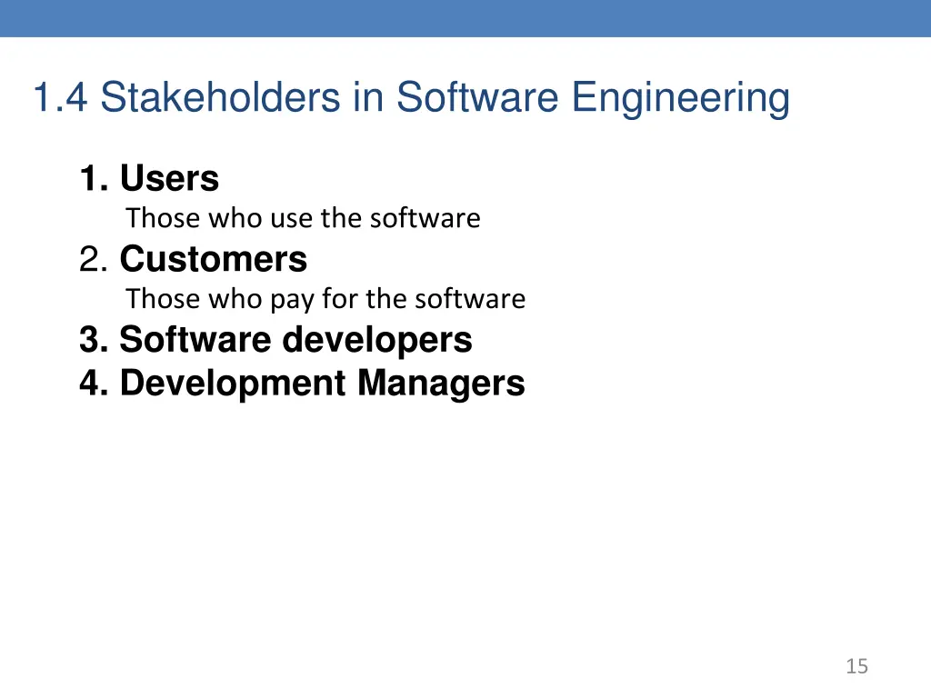 1 4 stakeholders in software engineering
