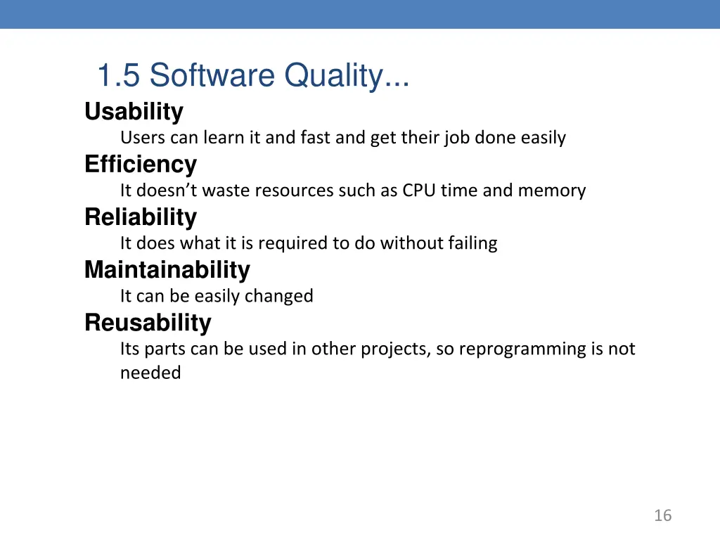 1 5 software quality usability users can learn