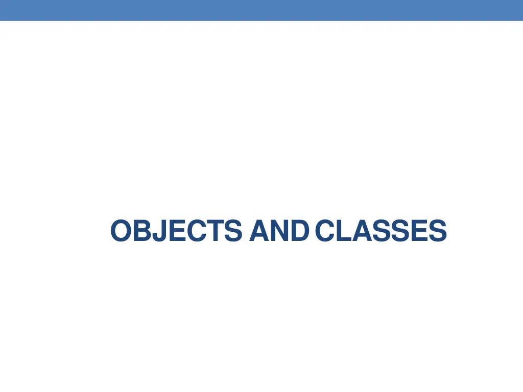 objects andclasses