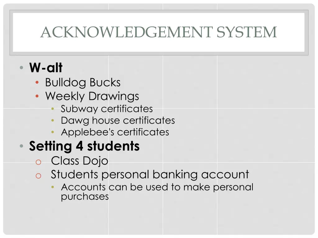 acknowledgement system