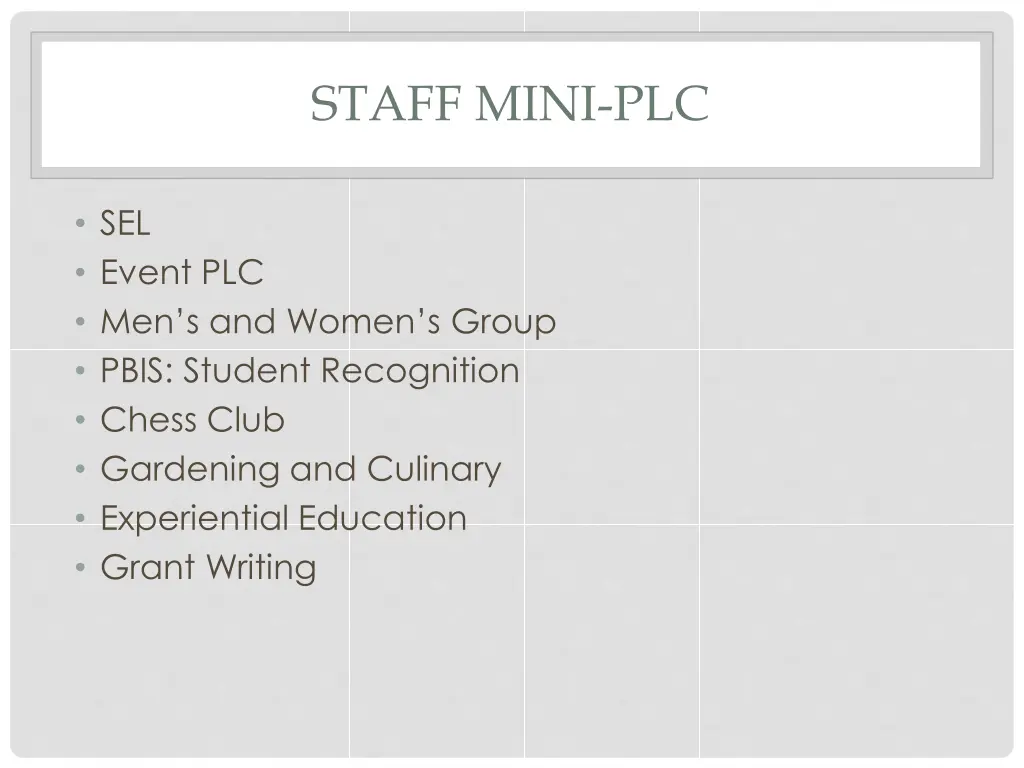staff mini plc
