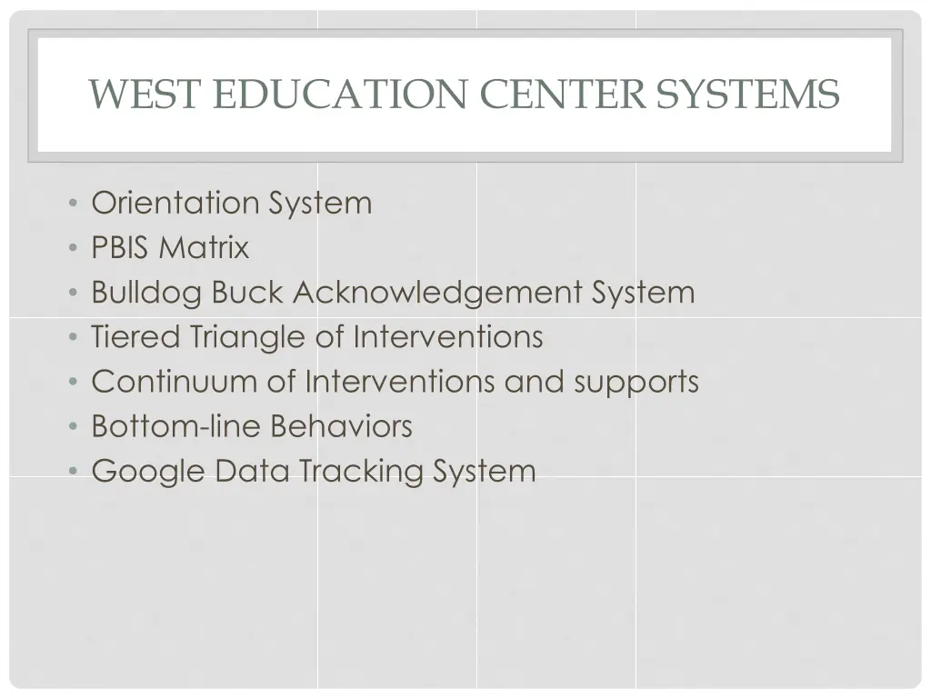 west education center systems