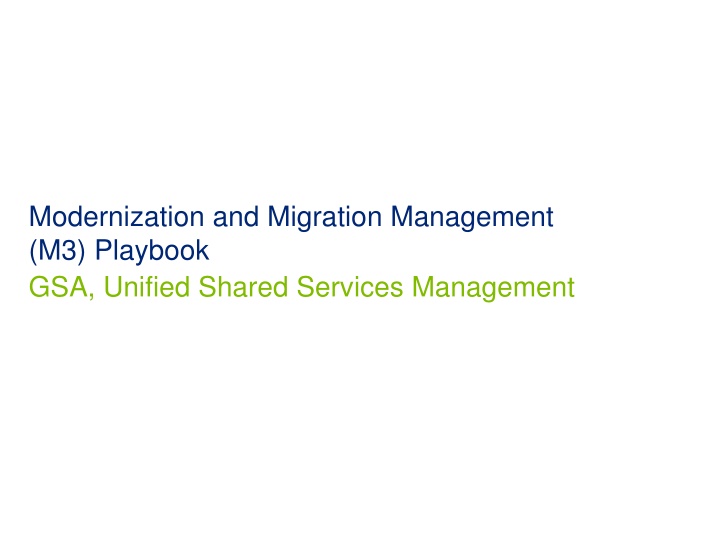 modernization and migration management