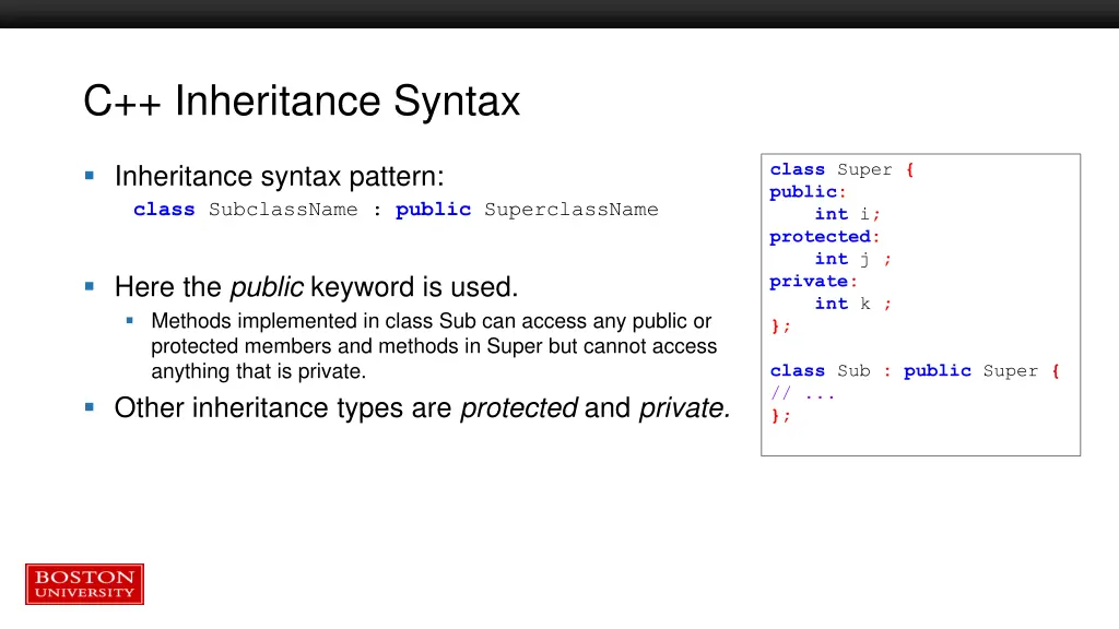 c inheritance syntax
