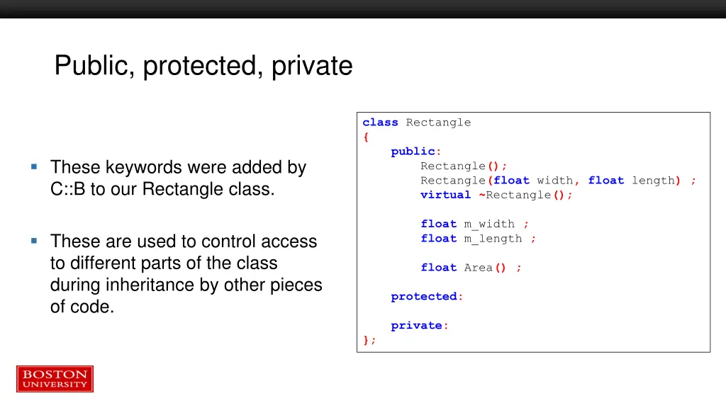 public protected private