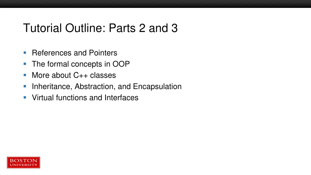 tutorial outline parts 2 and 3