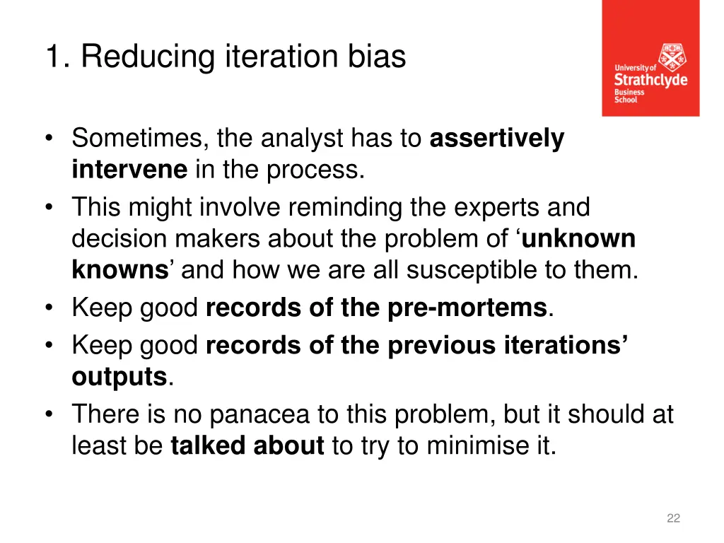 1 reducing iteration bias