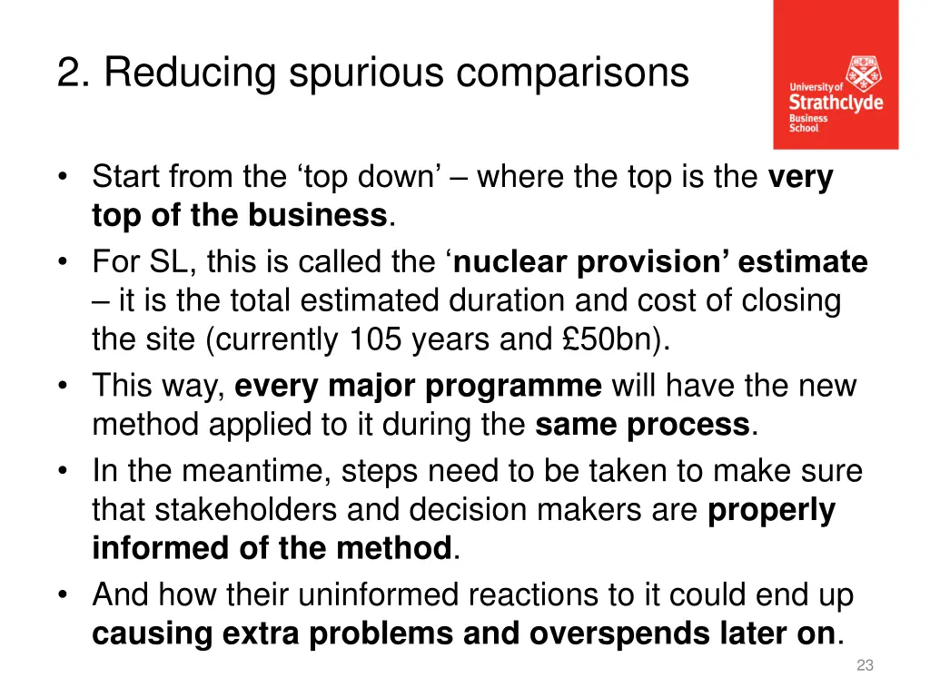 2 reducing spurious comparisons