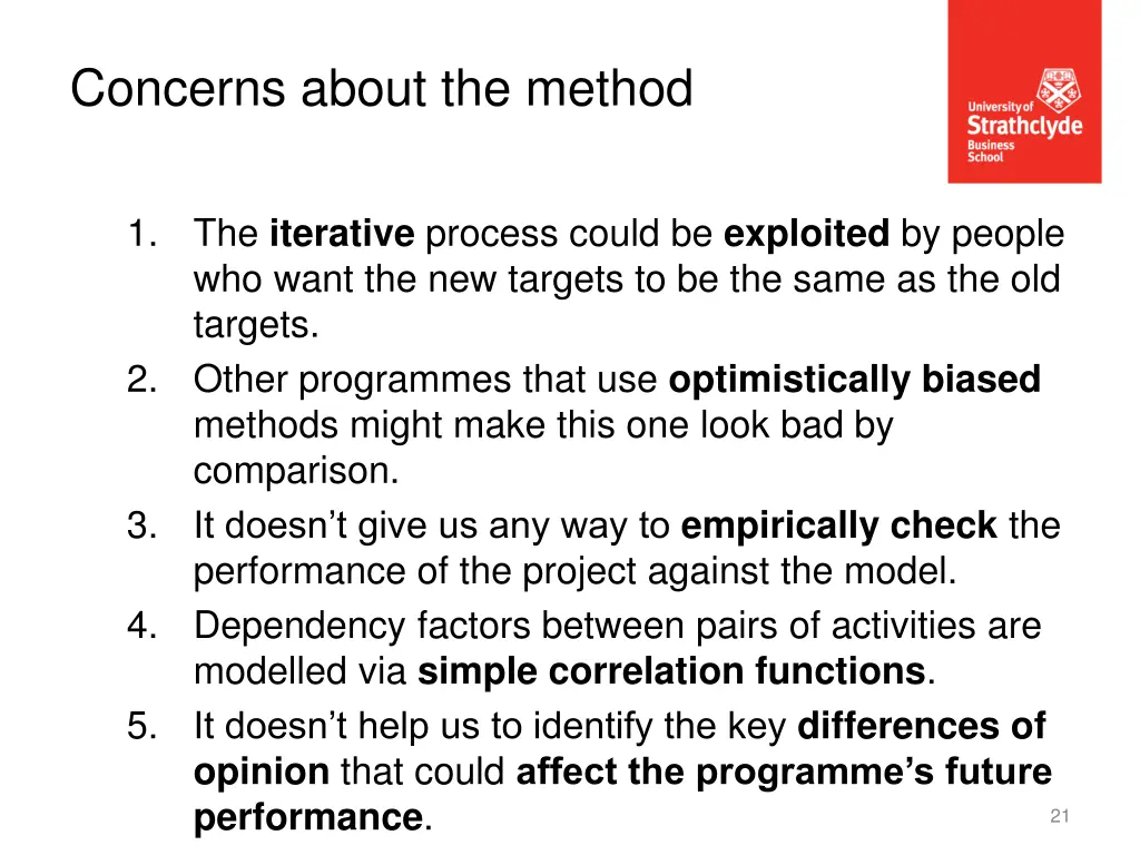 concerns about the method