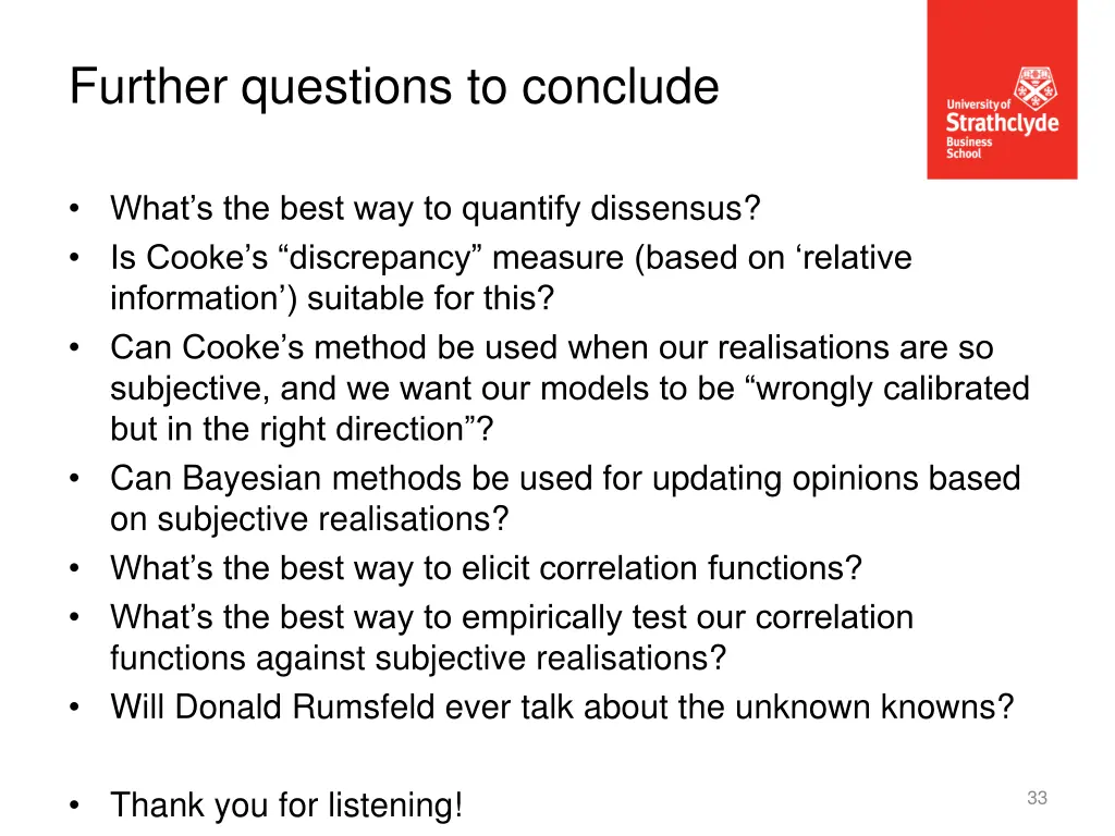 further questions to conclude