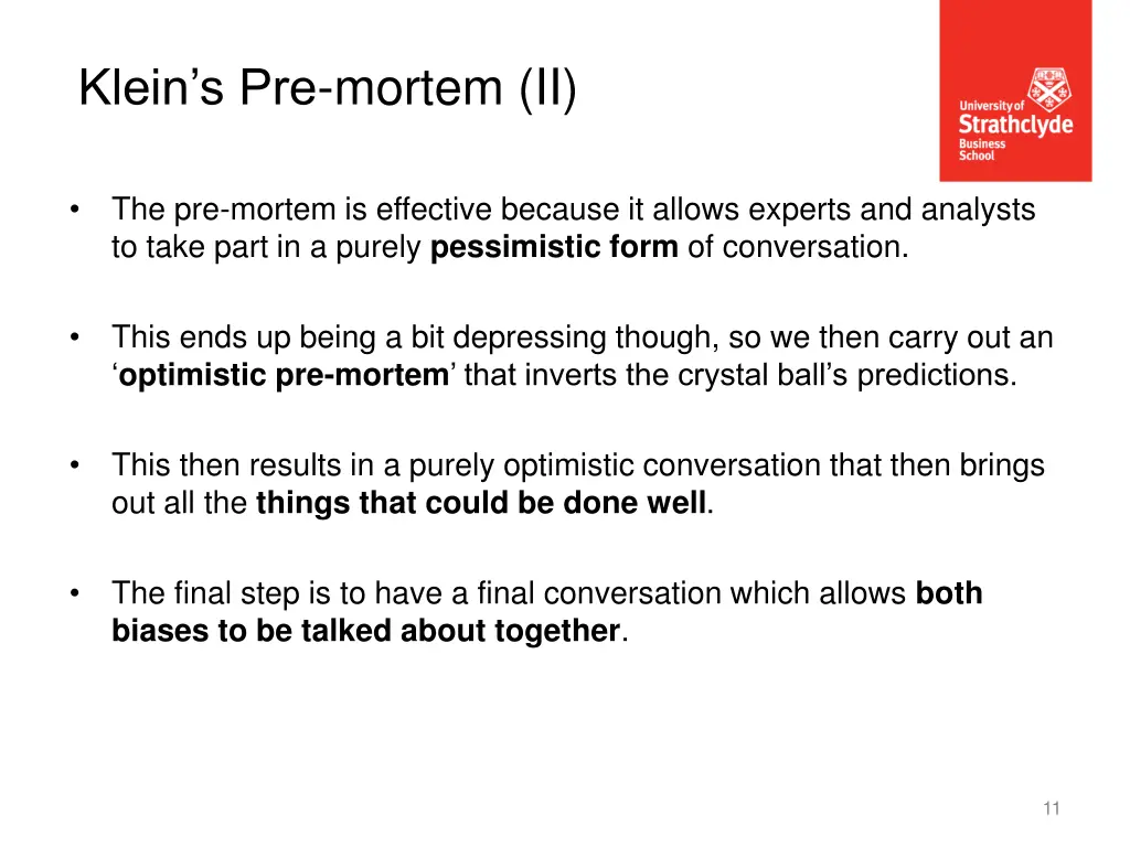 klein s pre mortem ii