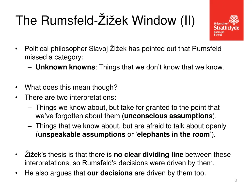 the rumsfeld i ek window ii