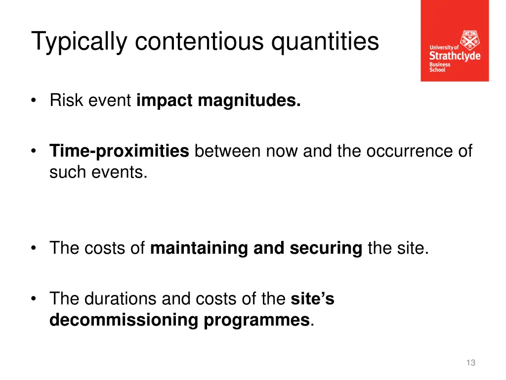 typically contentious quantities