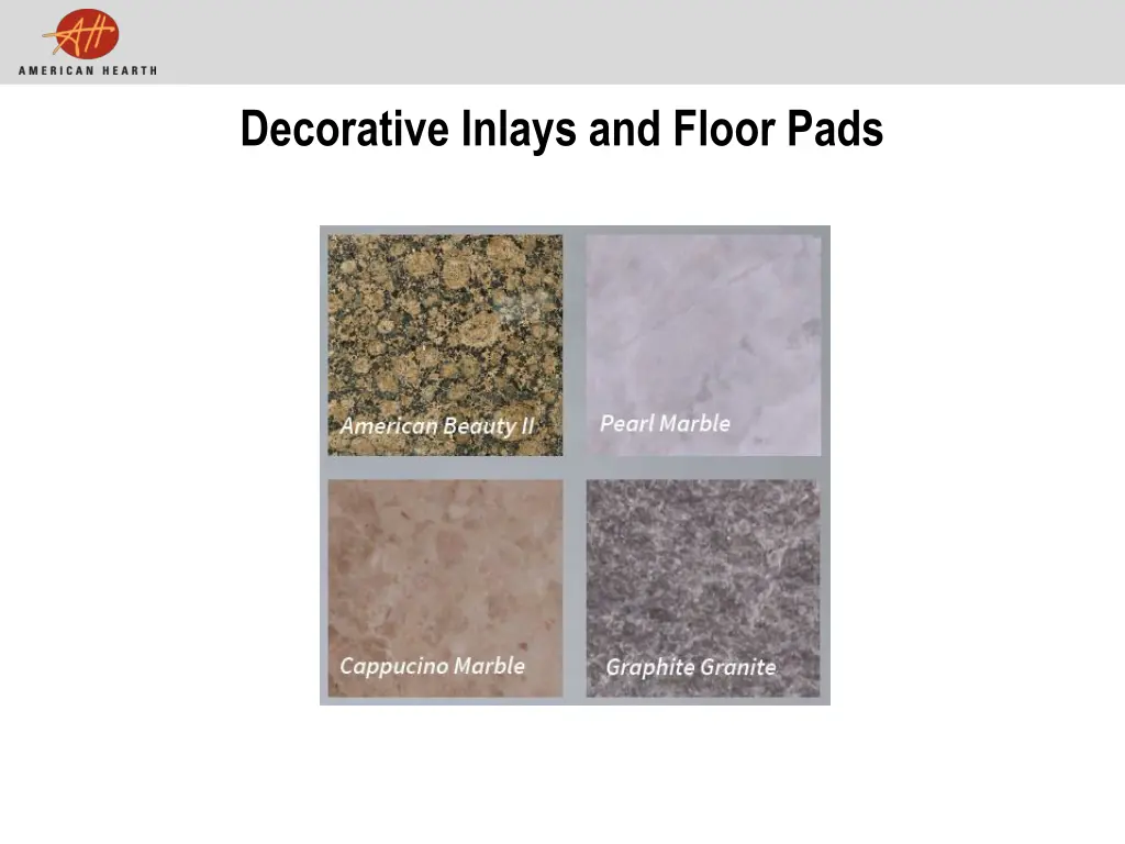 decorative inlays and floor pads
