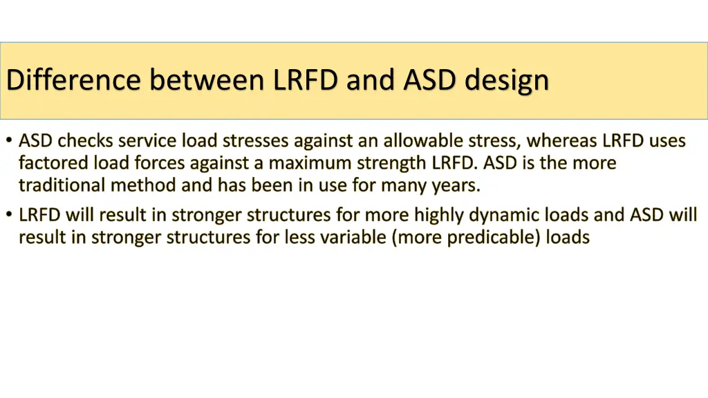 difference between lrfd and asd design