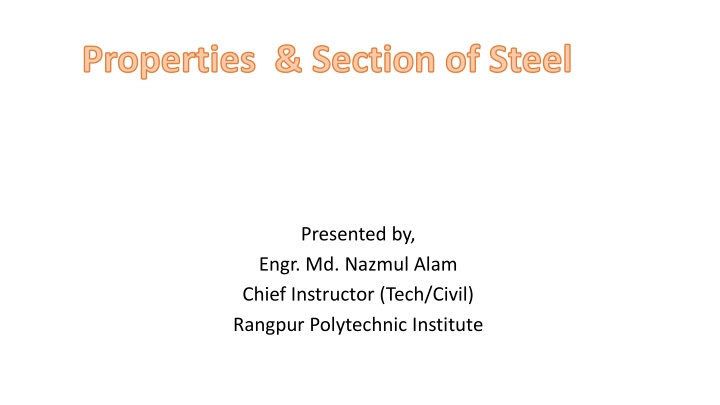 properties section of steel
