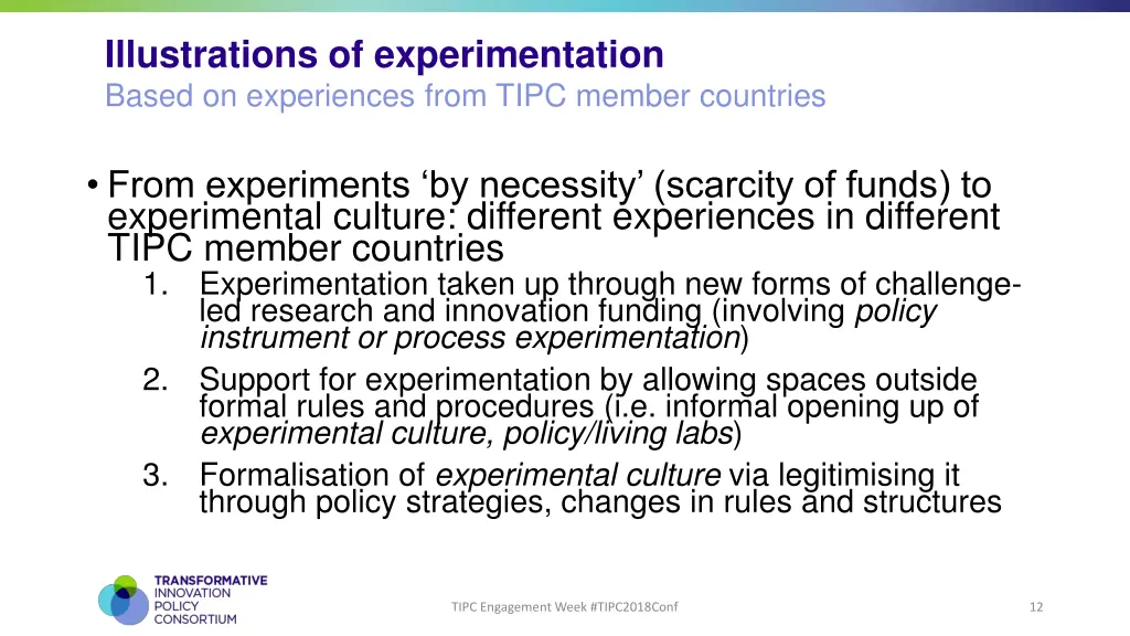 illustrations of experimentation based