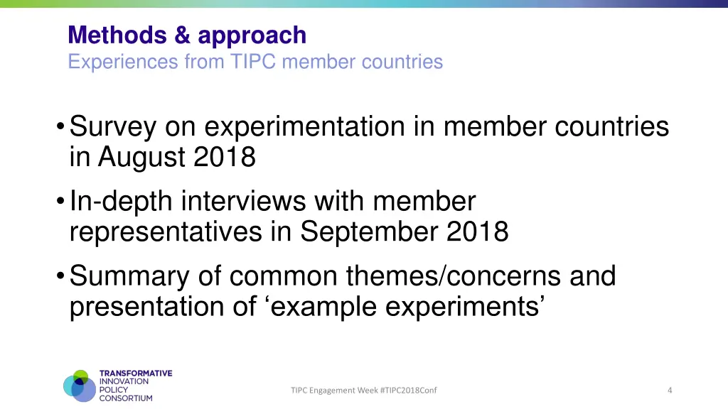 methods approach experiences from tipc member