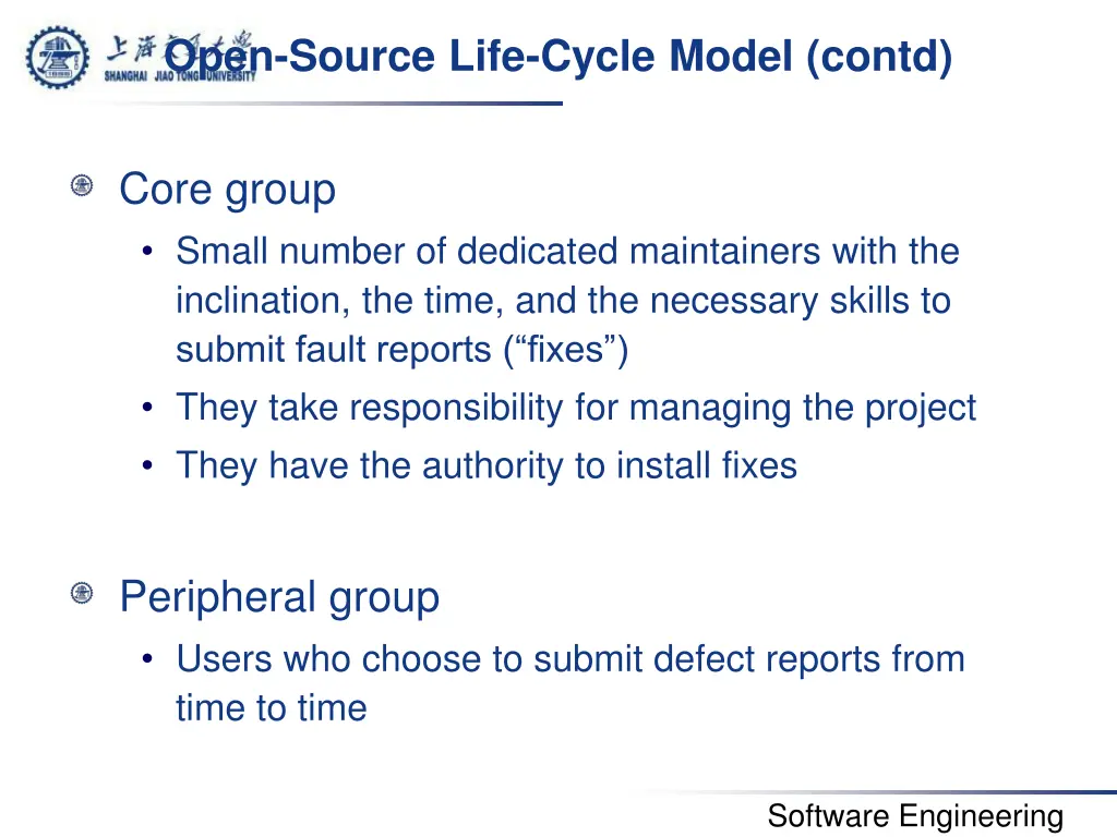 open source life cycle model contd 2