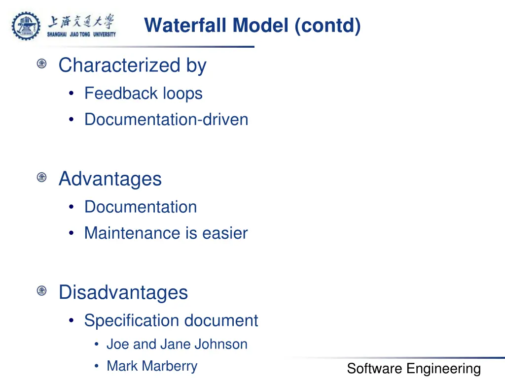 waterfall model contd