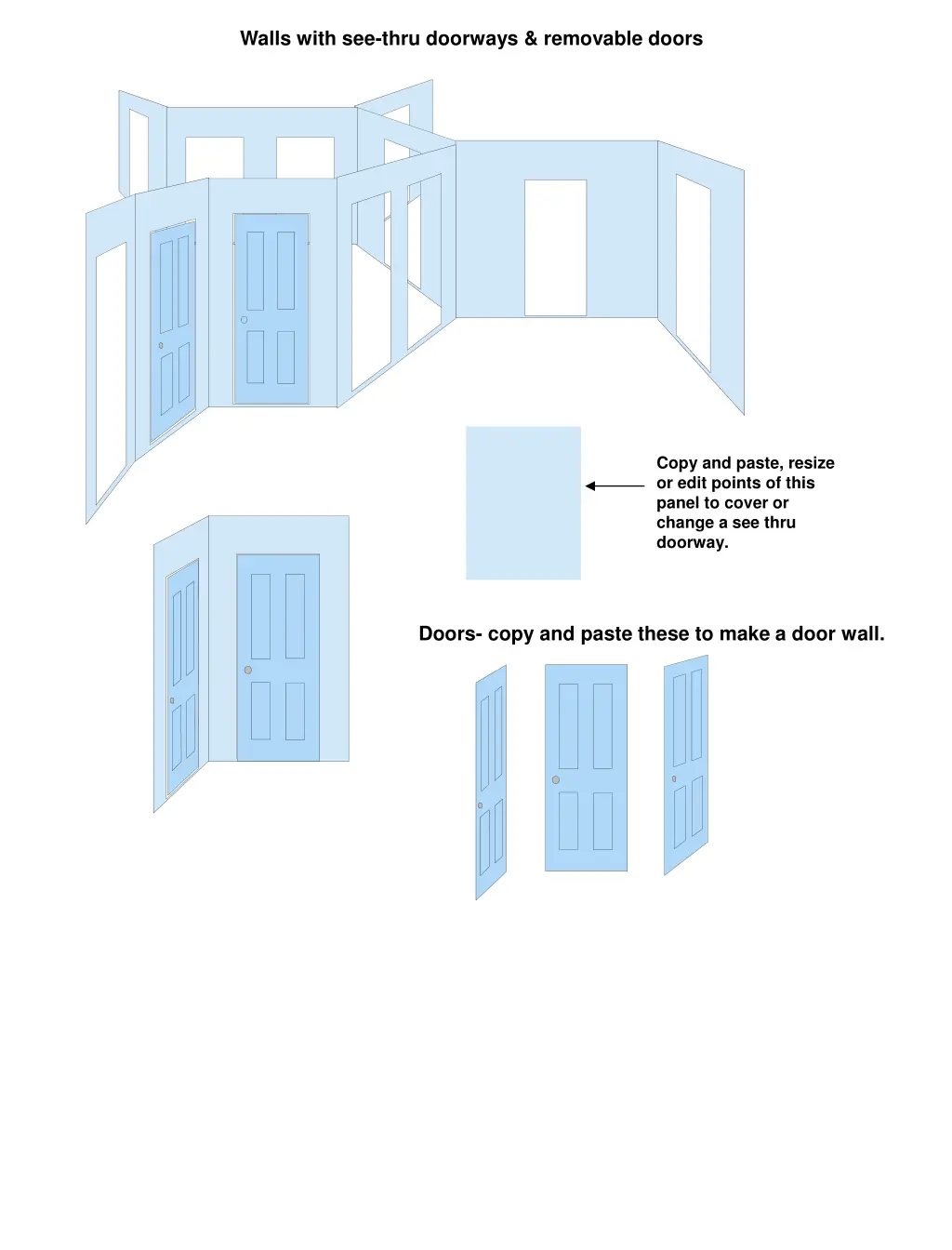 walls with see thru doorways removable doors