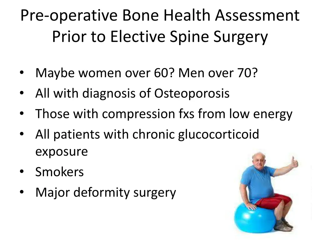 pre operative bone health assessment prior