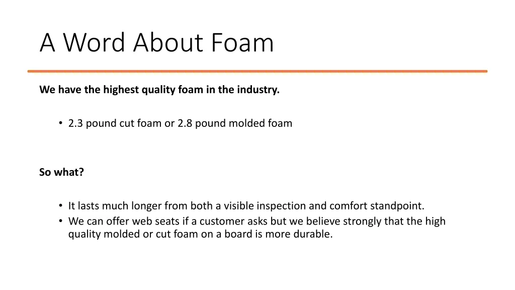 a word about foam