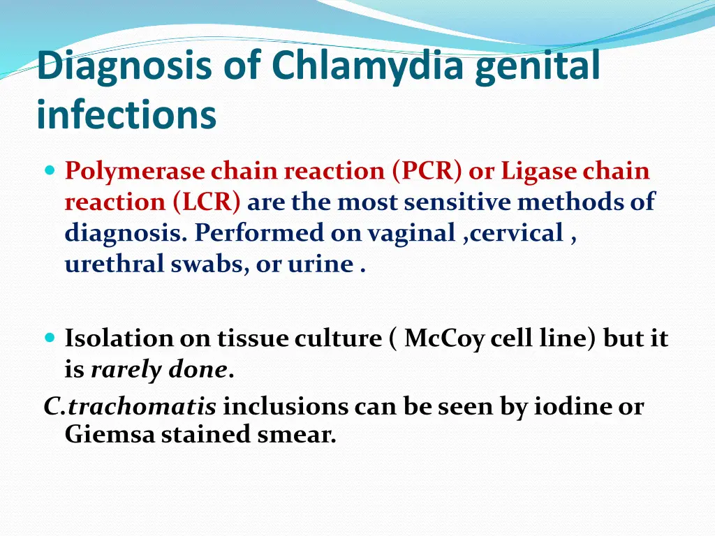 diagnosis of chlamydia genital infections