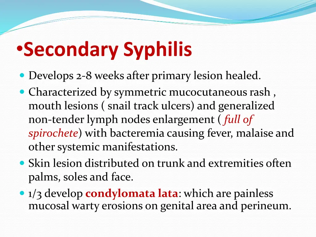 secondary syphilis
