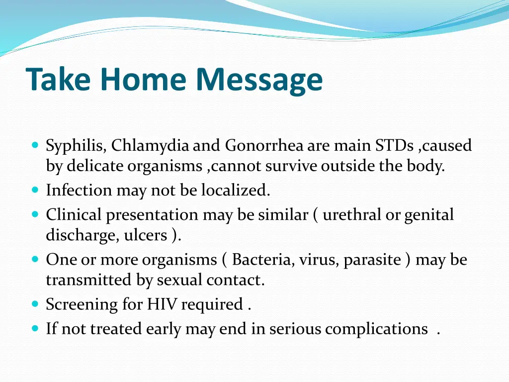 take home message