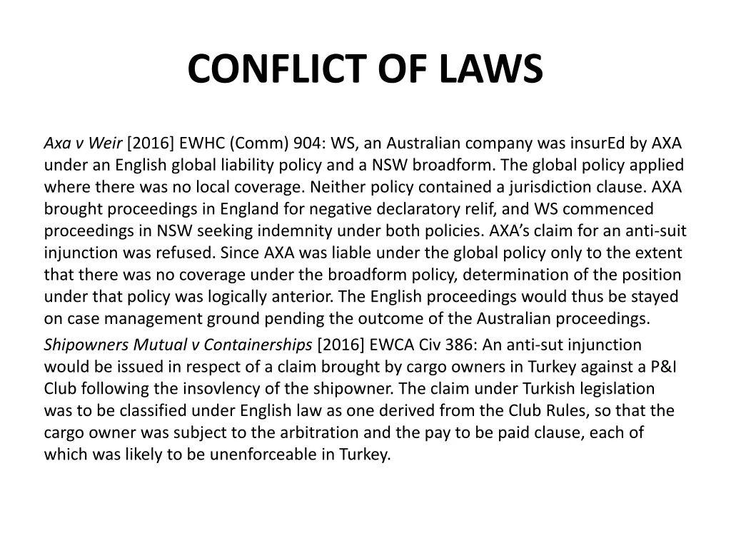 conflict of laws