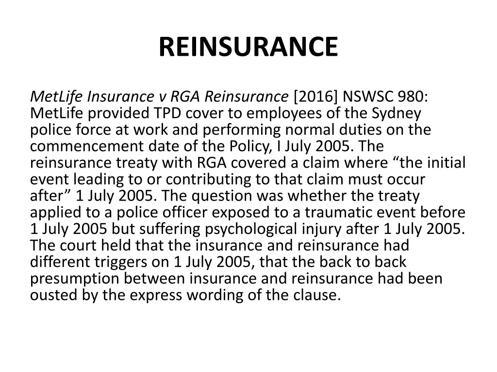 reinsurance